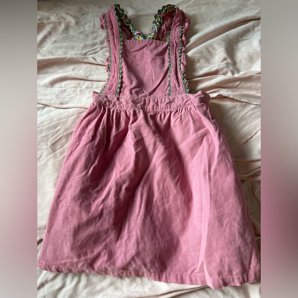 Mini Boden pink corduroy jumper dress